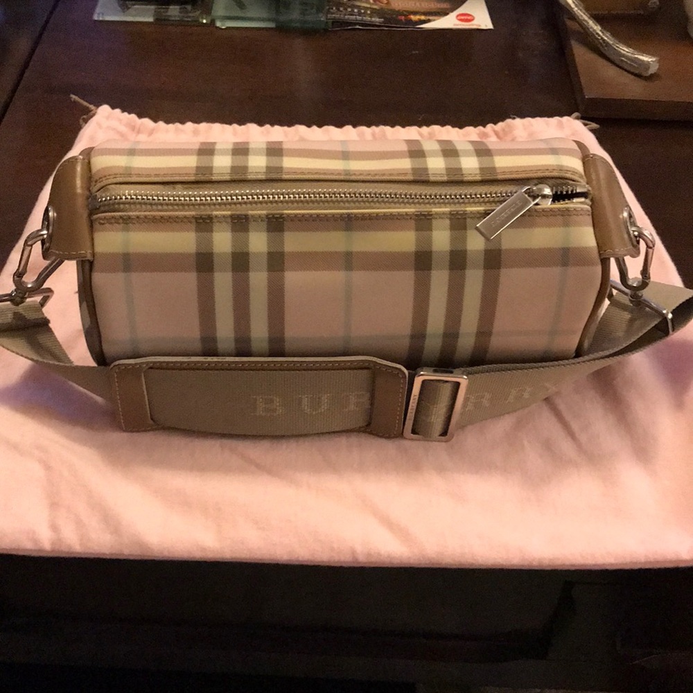 Burberry Pink Nova Check Barrel Shoulder Bag